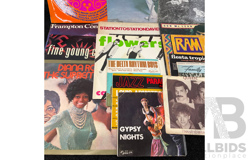 Collection of 17  Vintage LP Records - Including QUEEN, Don McLean, Lionel Richie and More