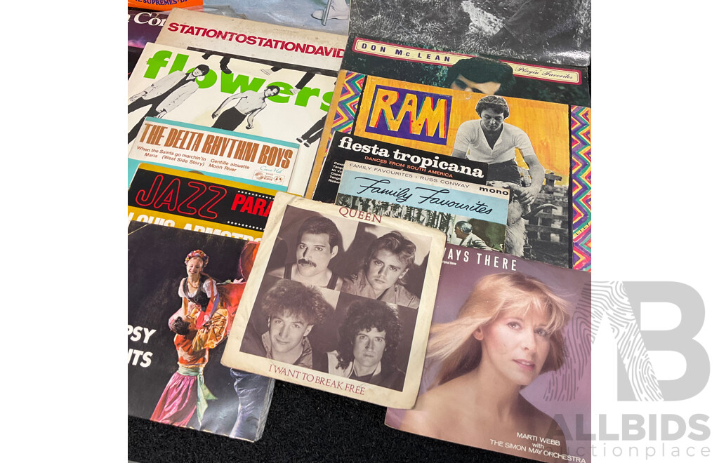 Collection of 17  Vintage LP Records - Including QUEEN, Don McLean, Lionel Richie and More