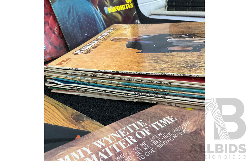 Collection of 20 Country Vintage LP Records - Including Ray Conniff, Glen Campbell, Henry Mancini, Tammy Wynette and More