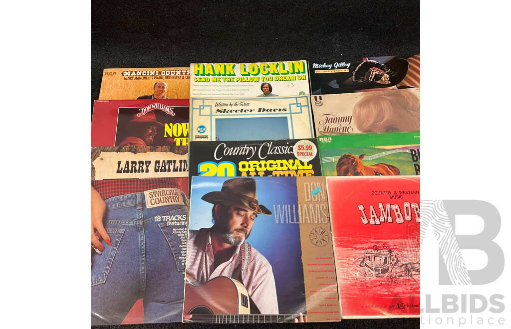Collection of 20 Country Vintage LP Records - Including Ray Conniff, Glen Campbell, Henry Mancini, Tammy Wynette and More