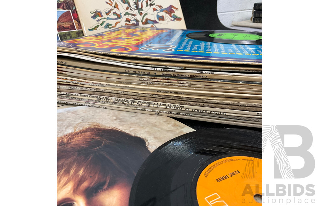 Collection of 38 Classical Music Vintage LP Records - Including Mozart, All Time Classics, Johann Strauss and More