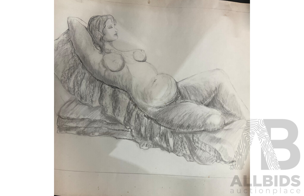 Practice Pieces: Life Drawings, Nude Figures & Abstract Paintings
