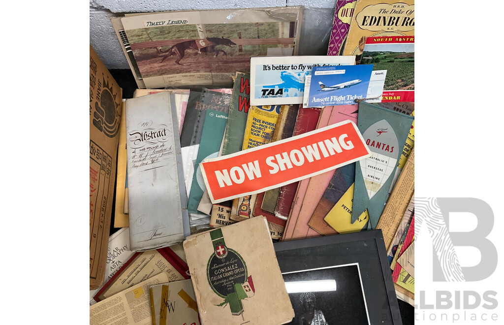 Collection of Vintage Ephemera and Collectibles, Including Custom 3D Laser-engraved Crystal Photo Blocks, Frida Kahlo Posterbook, Assorted Magazines, Books, Flight Tickets, Photos, Maps and More