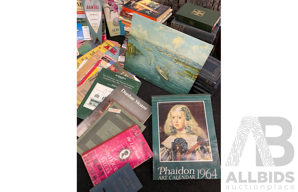 Collection of Vintage Ephemera and Collectibles, Including Custom 3D Laser-engraved Crystal Photo Blocks, Frida Kahlo Posterbook, Assorted Magazines, Books, Flight Tickets, Photos, Maps and More