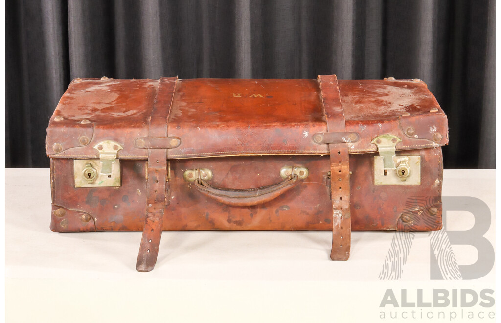 Small Vintage Leather Suitcase by Wisecraft