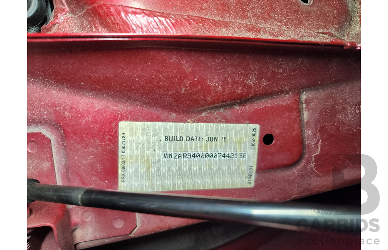 7/2017 Alfa Romeo Giulietta Veloce MY17 5d Hatchback Red 1.7L