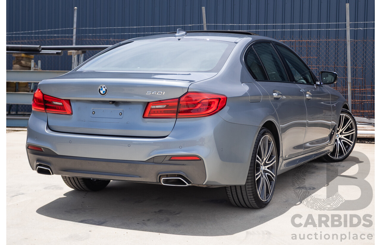 8/2017 BMW 540i M-Sport G30 MY18 4D Sedan Bluestone Metallic Tubro 3.0L