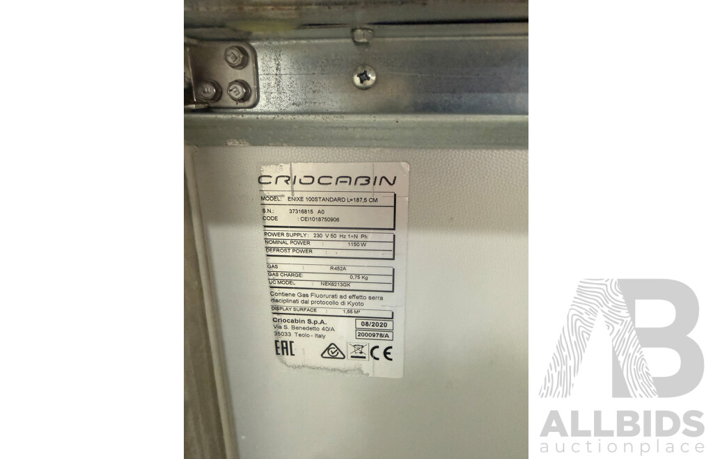 Criocabin Enixe 100 Standard Display Food Fridge  (L=187.5cm)