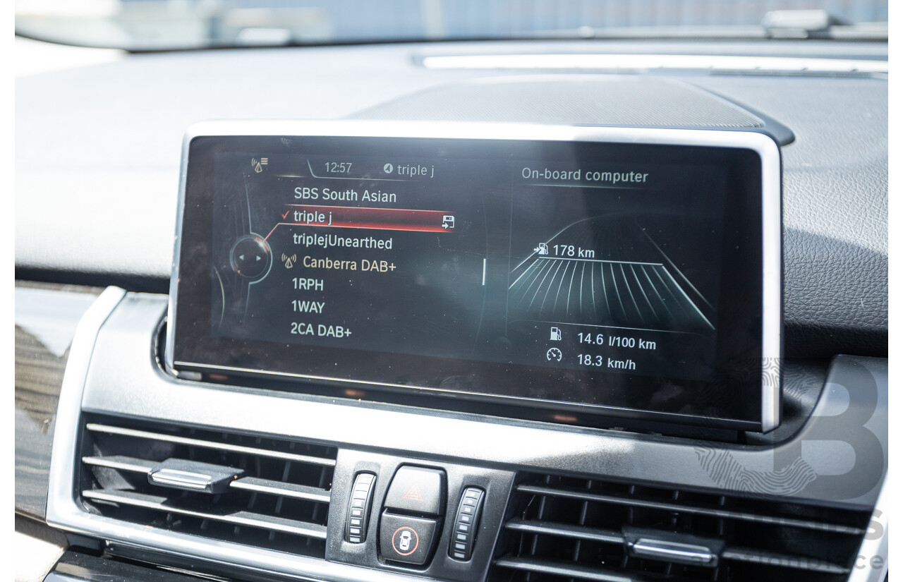 6/2015 BMW 225i Active Tourer Sport Line FWD F45 4D Wagon Black Sapphire Metallic Turbo 2.0L