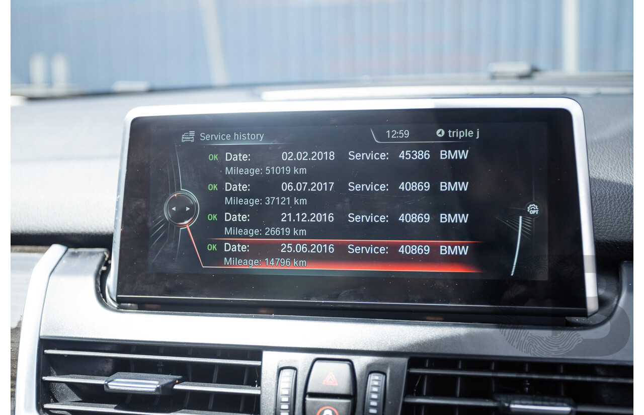 6/2015 BMW 225i Active Tourer Sport Line FWD F45 4D Wagon Black Sapphire Metallic Turbo 2.0L