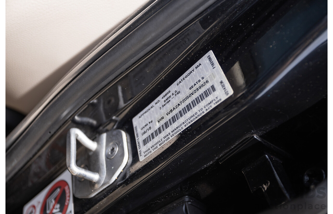 6/2015 BMW 225i Active Tourer Sport Line FWD F45 4D Wagon Black Sapphire Metallic Turbo 2.0L