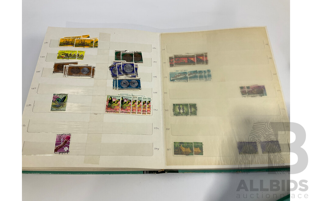 Three Albums of Papua New Guinea Stamps, Examples Spanning 1951 to 2003