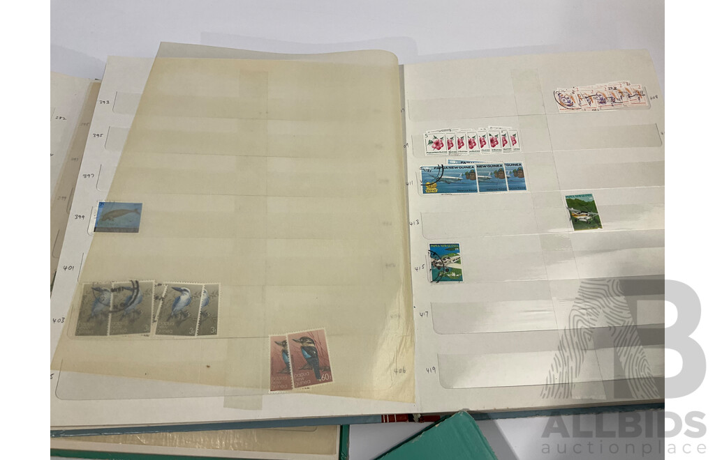 Three Albums of Papua New Guinea Stamps, Examples Spanning 1951 to 2003
