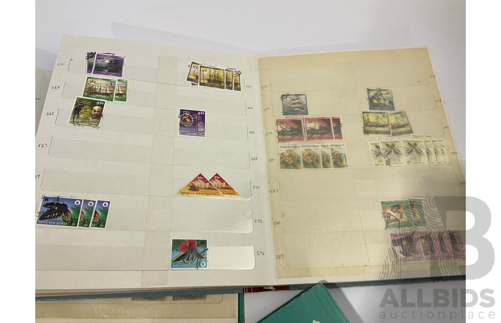 Three Albums of Papua New Guinea Stamps, Examples Spanning 1951 to 2003