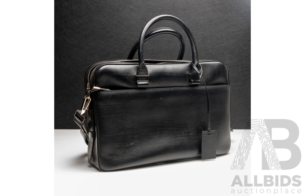 Dior Homme Black Leather Briefcase, 1MCBR020BUX