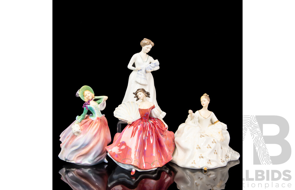 Collection of Four Royal Doulton Porcelain Lady Figures