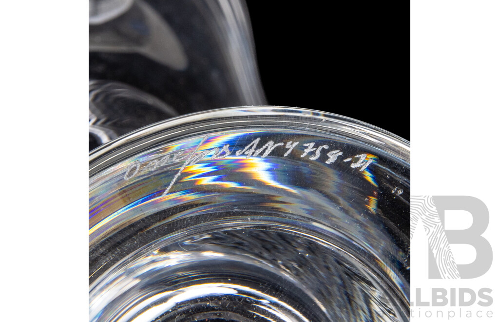 Orrefores Trumpet Vase Togeather with Kosta Boda Art Glass Vase