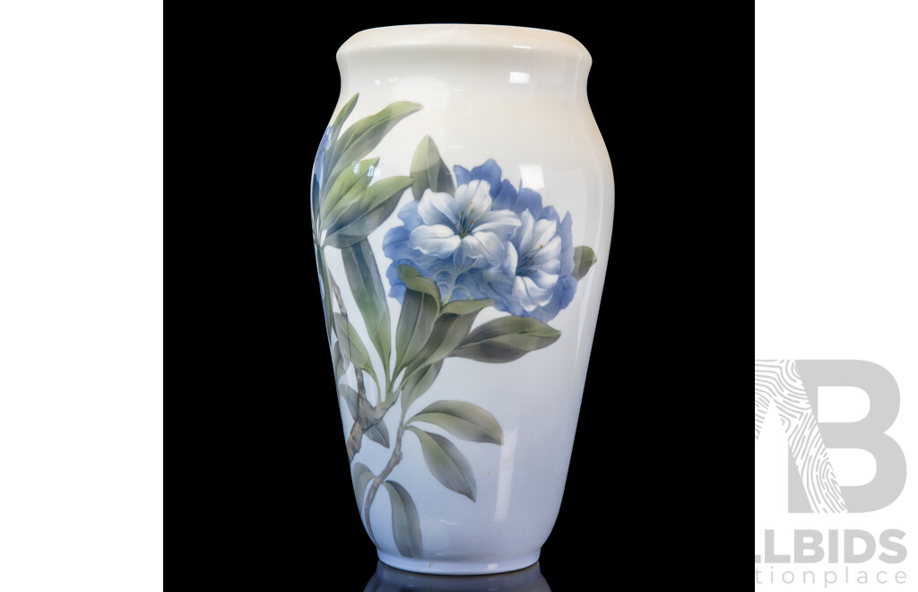 Large Glazed Floral Royal Copenhagen Vase