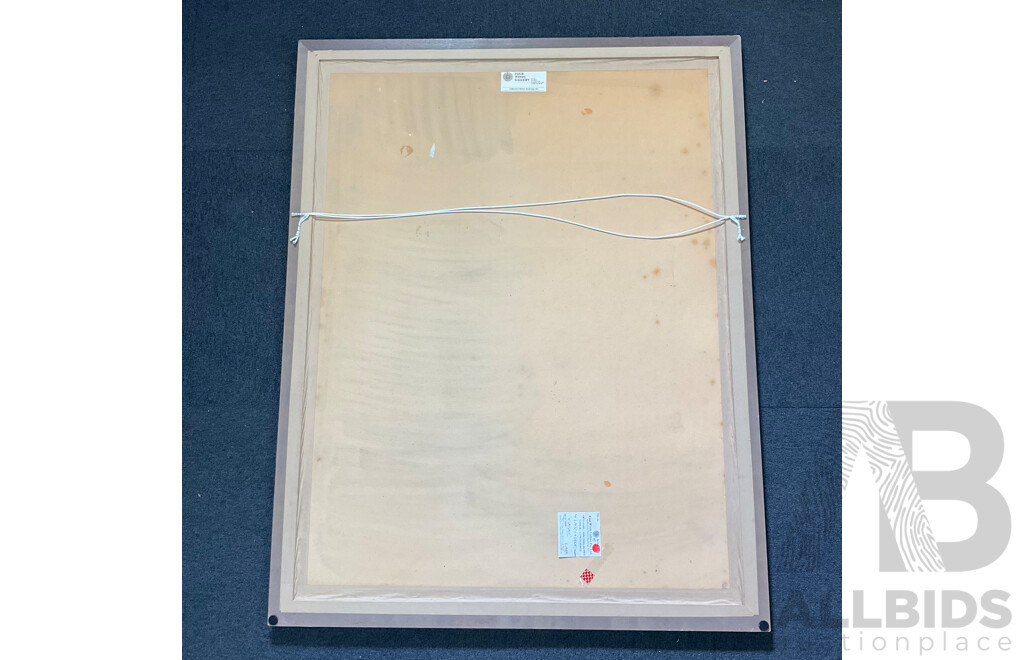 Larry Fodor, USA Cherokee ''Kiasax St II'', Original Handcoloured Stone Lithograph (1982) 111 X 87 Cm (frame)