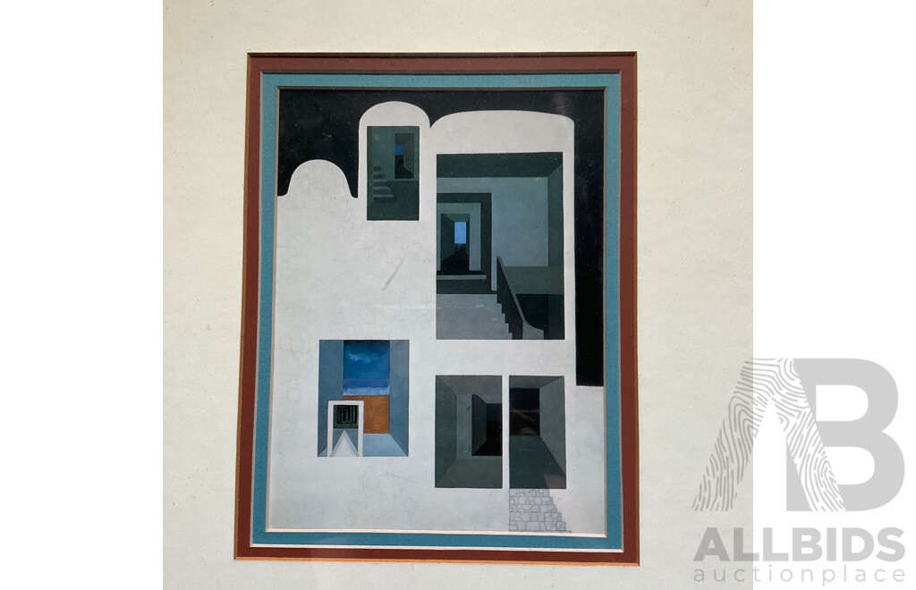 Pair of Framed Abstract Art Prints, Basil Alkazzi ''Imprints of Shadows & Reflections''  49 x 39 Cm (frame)