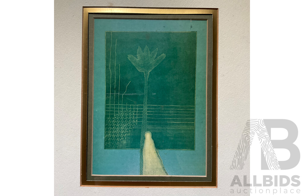 Pair of Framed Abstract Art Prints, Basil Alkazzi ''Imprints of Shadows & Reflections''  49 x 39 Cm (frame)