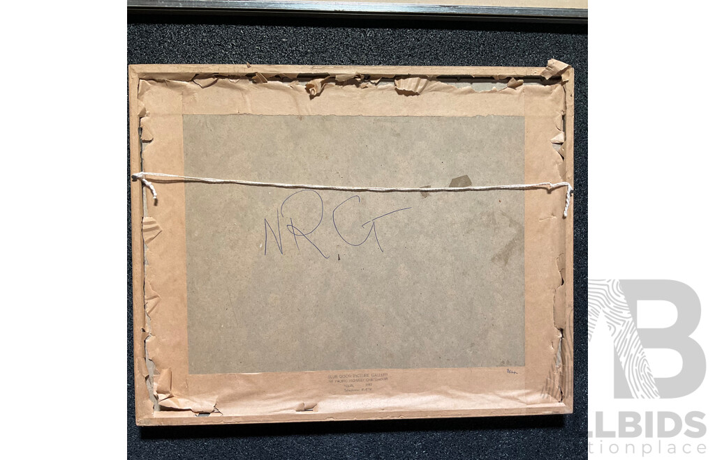 Framed Chinese Stone Rubbing Together with Other Framed Asian Art - Lot of 4