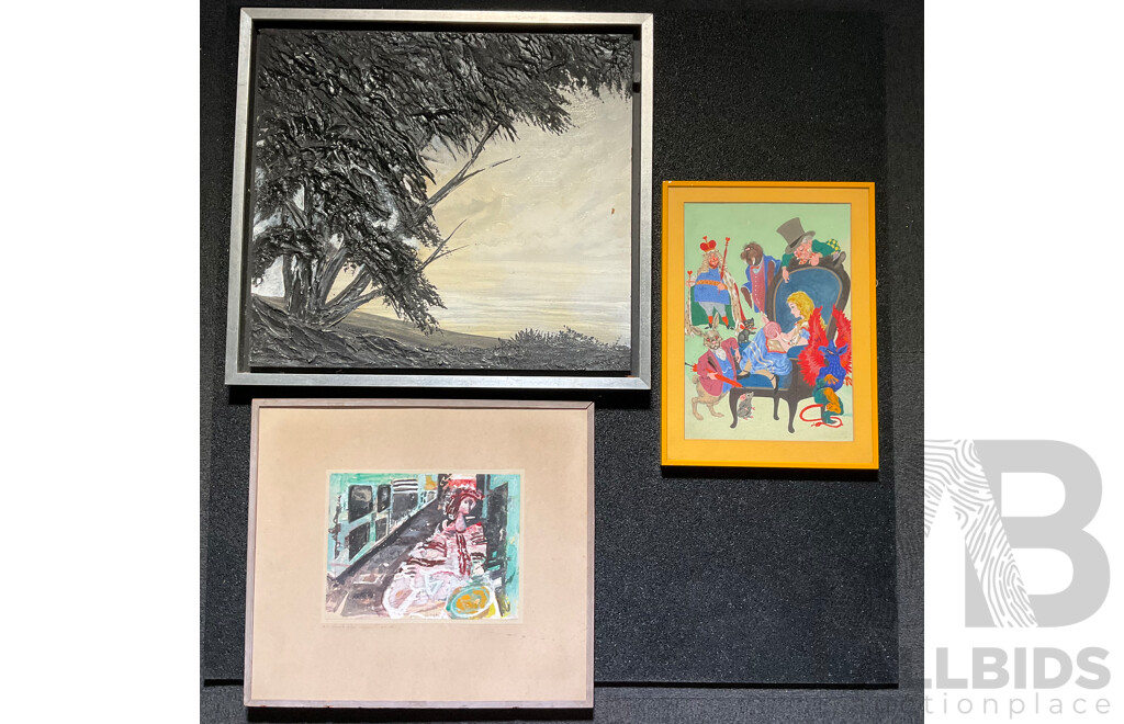 Artists Unknown, Collection of Original Artworks- Lot of 3