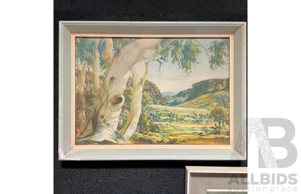 Vintage Albert Namatjira Print Together with Other Vintage Prints Including Renoir - Lot of 4