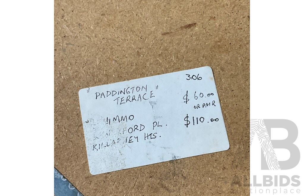 H. Nimmo ''Paddington''  Watercolor, 32 x 27 cm (frame), Lane ''Hunters Hill'' and ''Bailmain'' Oil on Board, 17 x 19 cm (frame) - Lot of 4