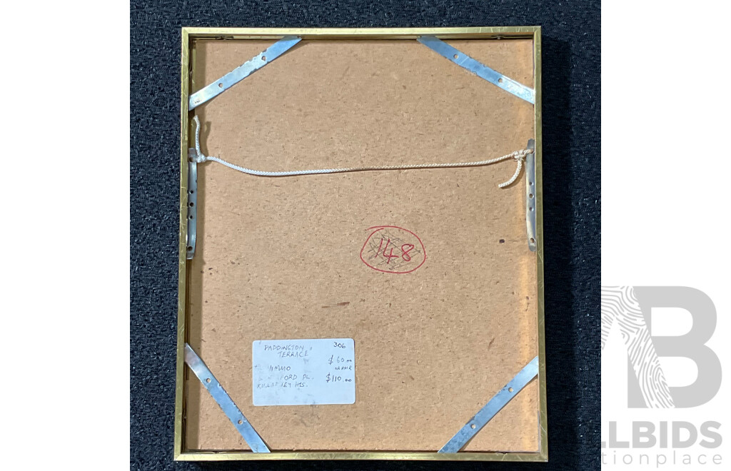 H. Nimmo ''Paddington''  Watercolor, 32 x 27 cm (frame), Lane ''Hunters Hill'' and ''Bailmain'' Oil on Board, 17 x 19 cm (frame) - Lot of 4