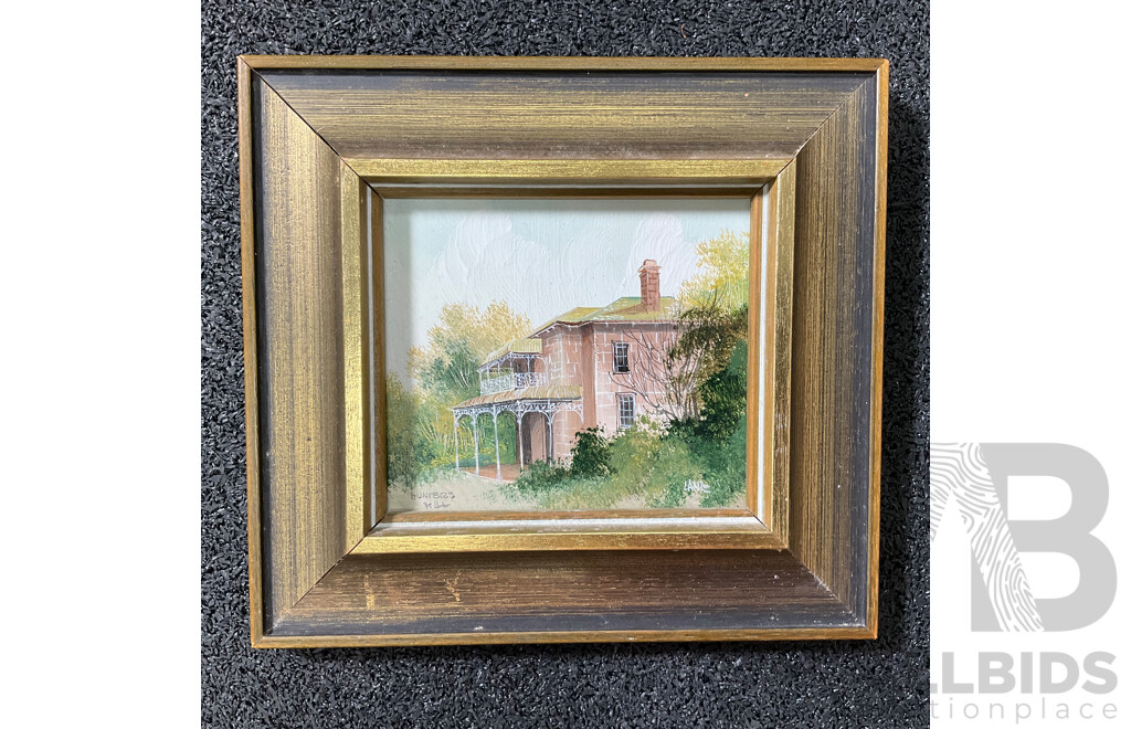 H. Nimmo ''Paddington''  Watercolor, 32 x 27 cm (frame), Lane ''Hunters Hill'' and ''Bailmain'' Oil on Board, 17 x 19 cm (frame) - Lot of 4