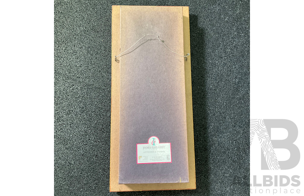 INMA GALLERY Set of Three Hand Carved Hand Painted Wooden African Style Tribal Masks, 51 x 24 Cm (frame)