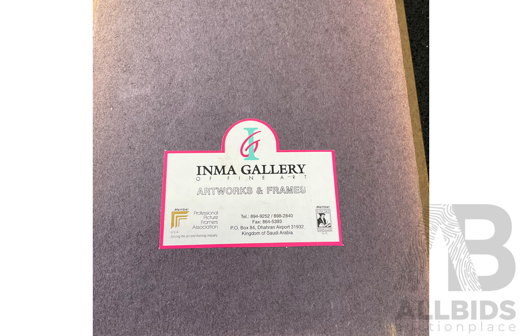 INMA GALLERY Set of Three Hand Carved Hand Painted Wooden African Style Tribal Masks, 51 x 24 Cm (frame)