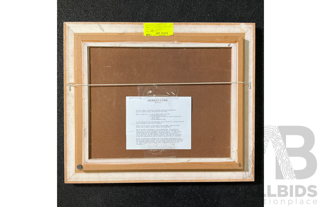 Merran Cork (1945- ) ''Sweat Peas'' Oil on Board, 53 x 63 Cm (frame)