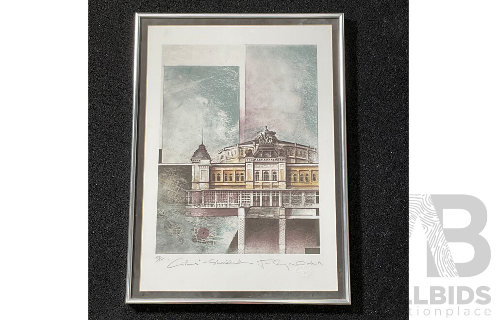 Jacek Szymanski ''Stockholm - Circus'' Color Lithograph Print, 56 x 41 Cm (frame)