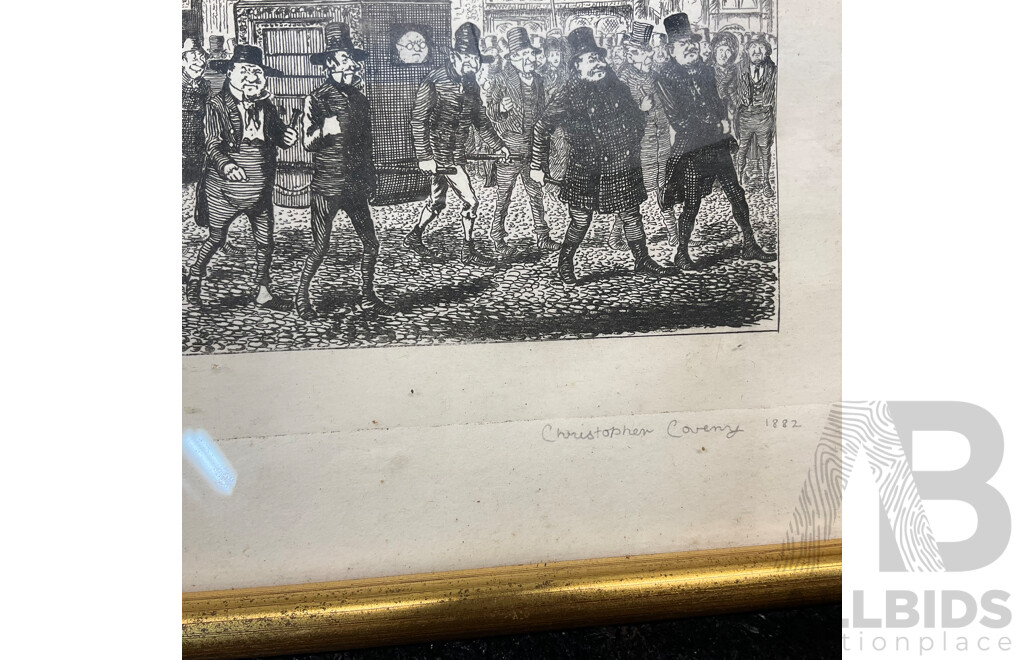 Assorted Vintage Prints, Including Lionel Lindsay ''The Cat'', Sir William Jardine's ''The Naturalist's Library - Bittern'', Herbert RReginald Gallop ''Swamp Ti Trees'' and  Artworks by Brian Dunlop ''His Hands''  - Lot of 6
