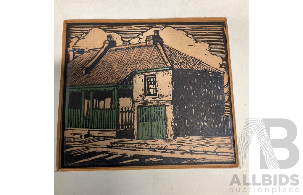 Assorted Vintage Prints, Including Lionel Lindsay ''The Cat'', Sir William Jardine's ''The Naturalist's Library - Bittern'', Herbert RReginald Gallop ''Swamp Ti Trees'' and  Artworks by Brian Dunlop ''His Hands''  - Lot of 6