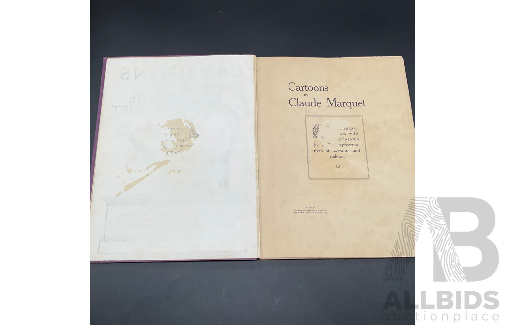 Memorial Volume of CARTOONS by Claude Marquet, Published in Sydney 1920