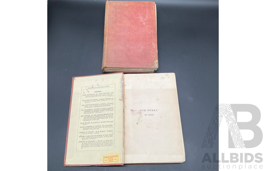 TOM BOURKE of ''OURS'' by Charles Lever 1st 1844 in Two Volumes