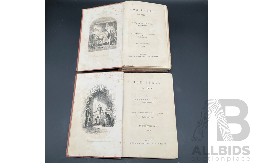 TOM BOURKE of ''OURS'' by Charles Lever 1st 1844 in Two Volumes