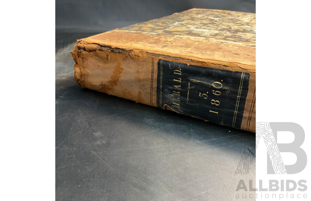 Antique Bound Volume of the Sydney Morning Herald, September - December, 1860