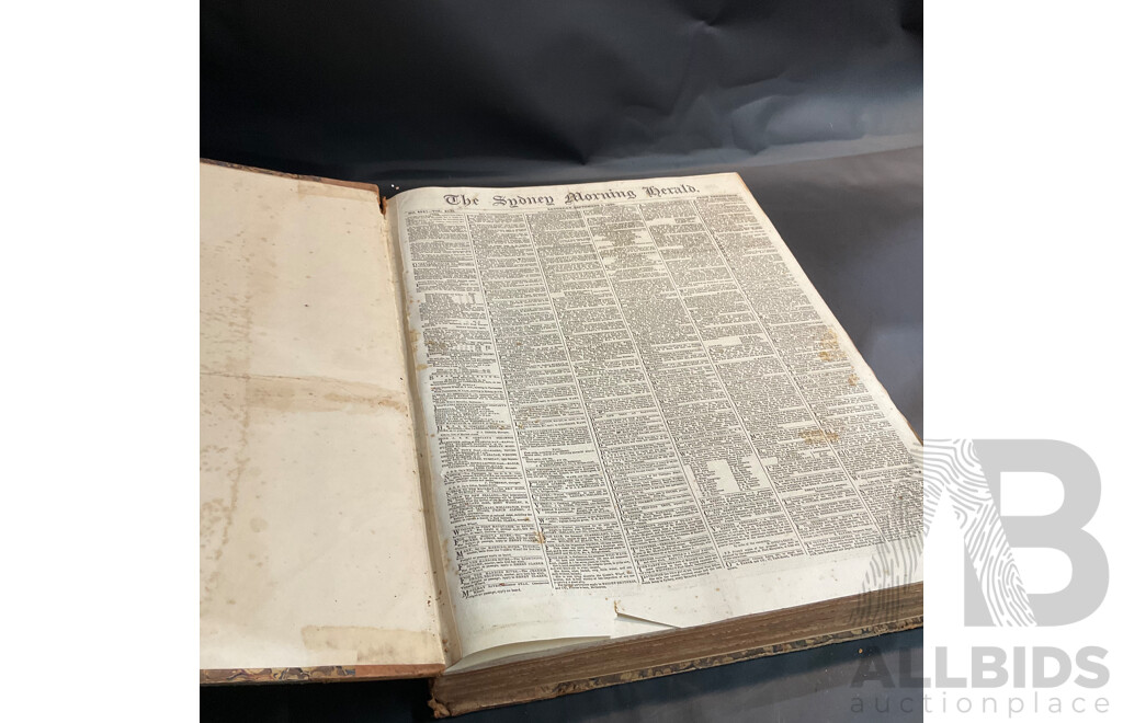 Antique Bound Volume of the Sydney Morning Herald, September - December, 1860