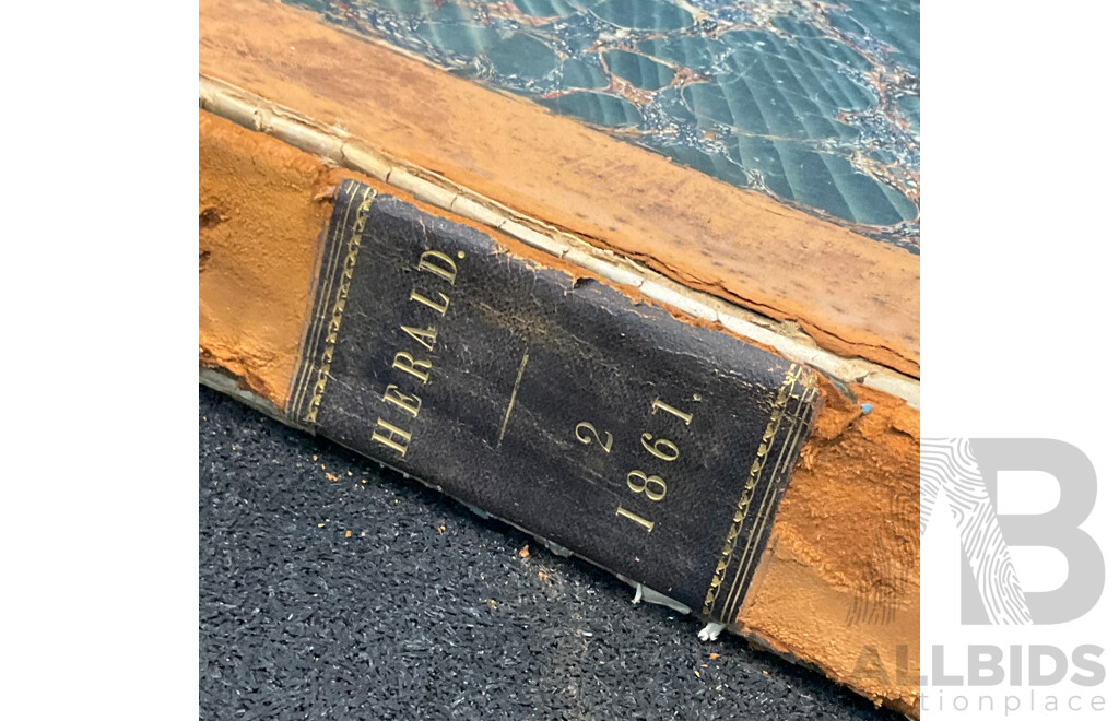 Antique Bound Volume of the Sydney Morning Herald - 2 / 1861