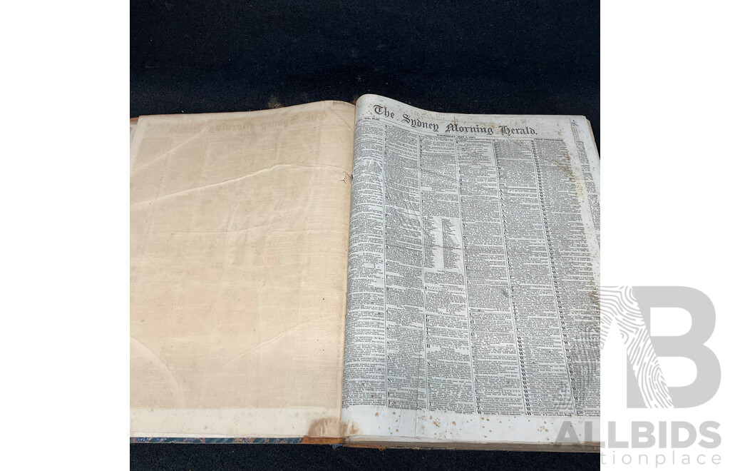 Antique Bound Volume of the Sydney Morning Herald - 2 / 1861
