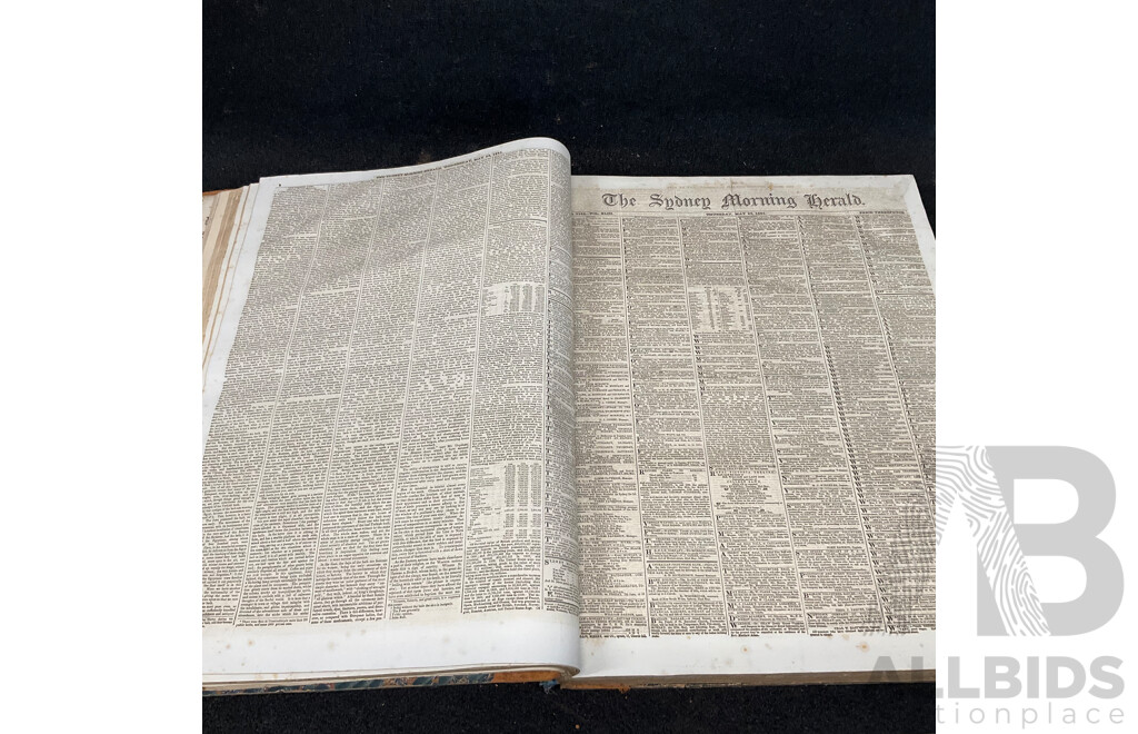 Antique Bound Volume of the Sydney Morning Herald - 2 / 1861