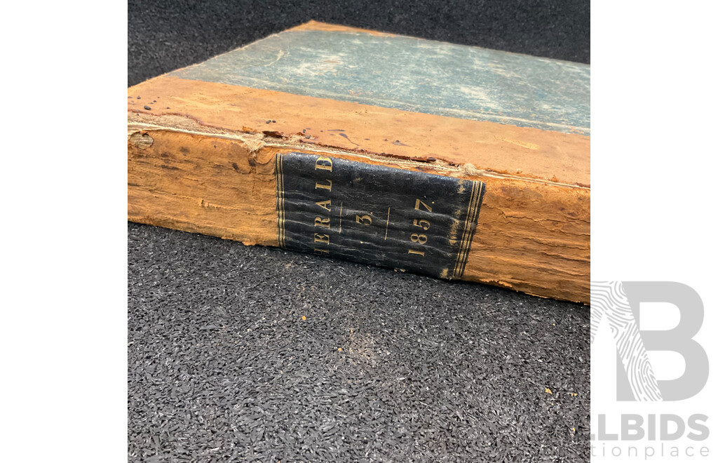 Antique Bound Volume of the Sydney Morning Herald - 3 / 1857