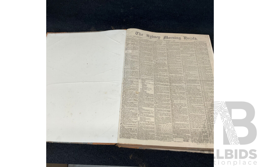 Antique Bound Volume of the Sydney Morning Herald - 3 / 1857