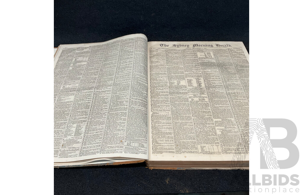 Antique Bound Volume of the Sydney Morning Herald - 3 / 1857