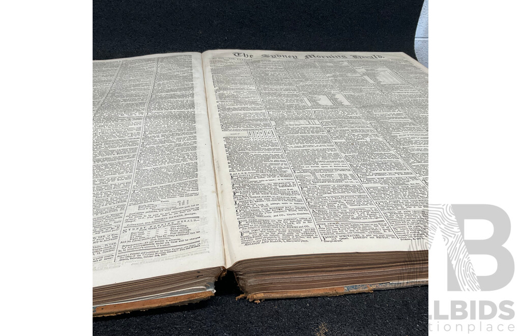 Antique Bound Volume of the Sydney Morning Herald - 3 / 1857