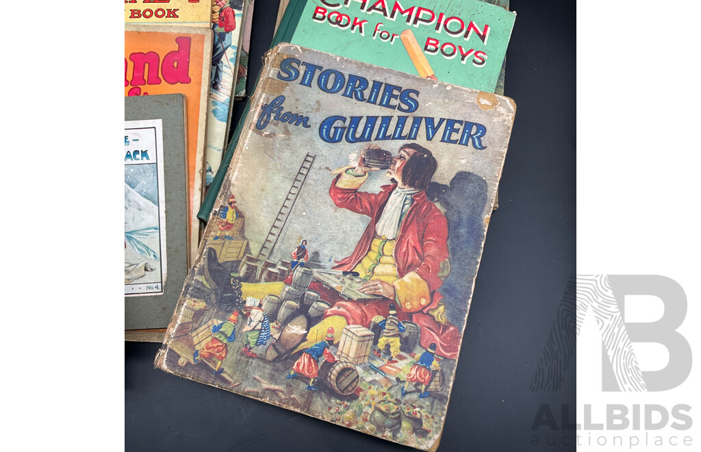 Assorted Vintage Children's Books, Including Stories From Gulliver, Chatterbox, Disney's Snow White and More - Lot of 14